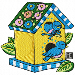 Bird Houses Embroidery Design 1 Bird Houses Embroidery Design 1